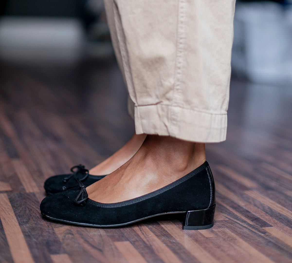 Bailarina Jackie Ante Negro Lazo Fino